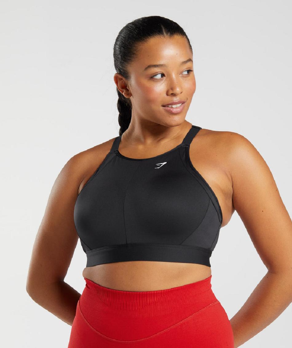 Sujetadores Deportivos Gymshark High Neck High Support Mujer Negras | CO 2076WNB